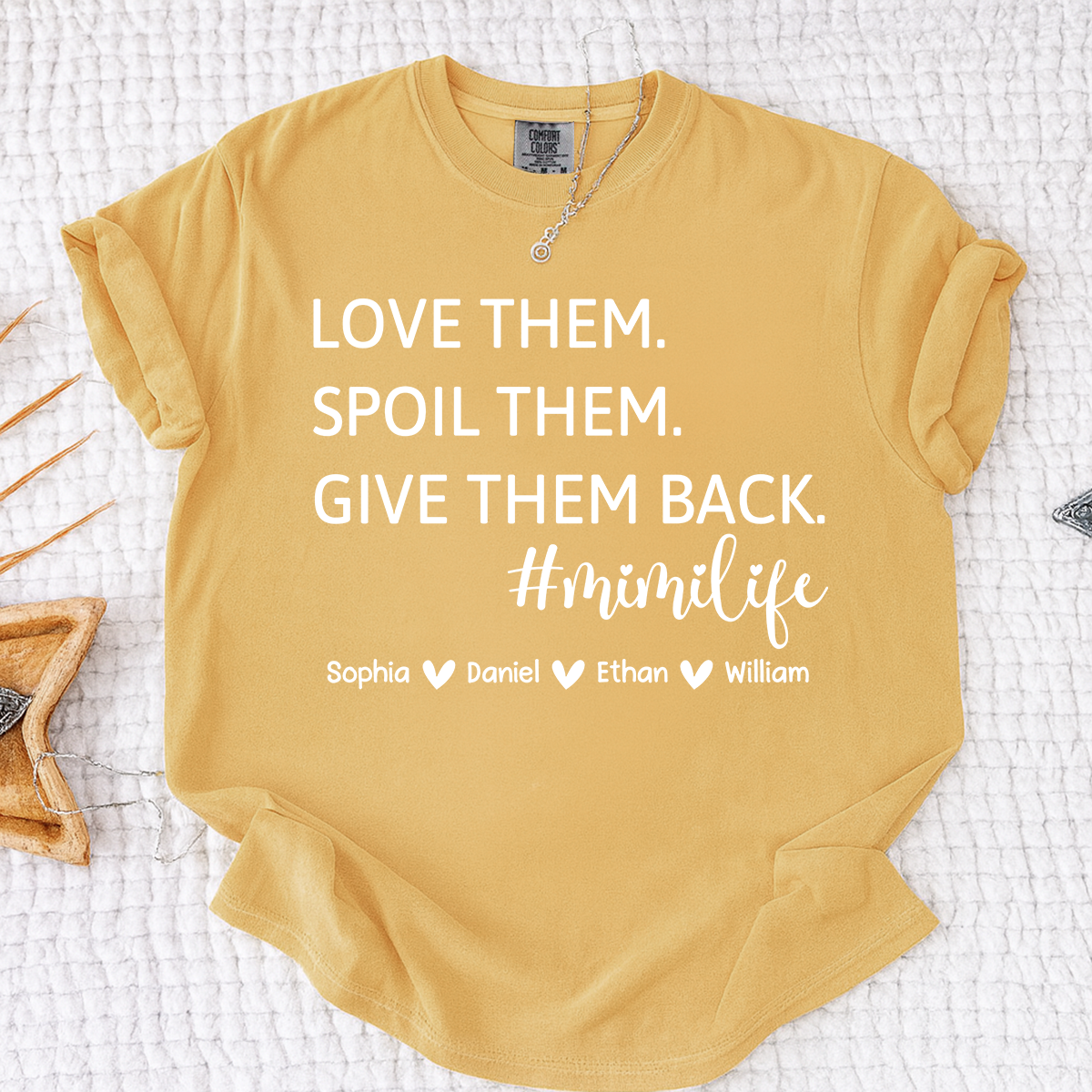 Comfort Colors Mimi Life Shirt Funny Grandma Gift, Love Them Spoil Them Give Them Back Tee, Personalized Mimi Grandmother Shirt