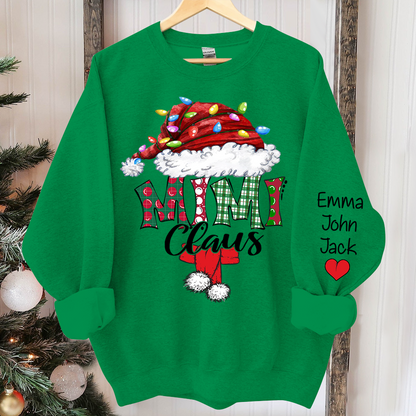 Personalized Mimi Claus Xmas Trend Sweatshirt, Custom Grandma and Grandkids Sweatshirt