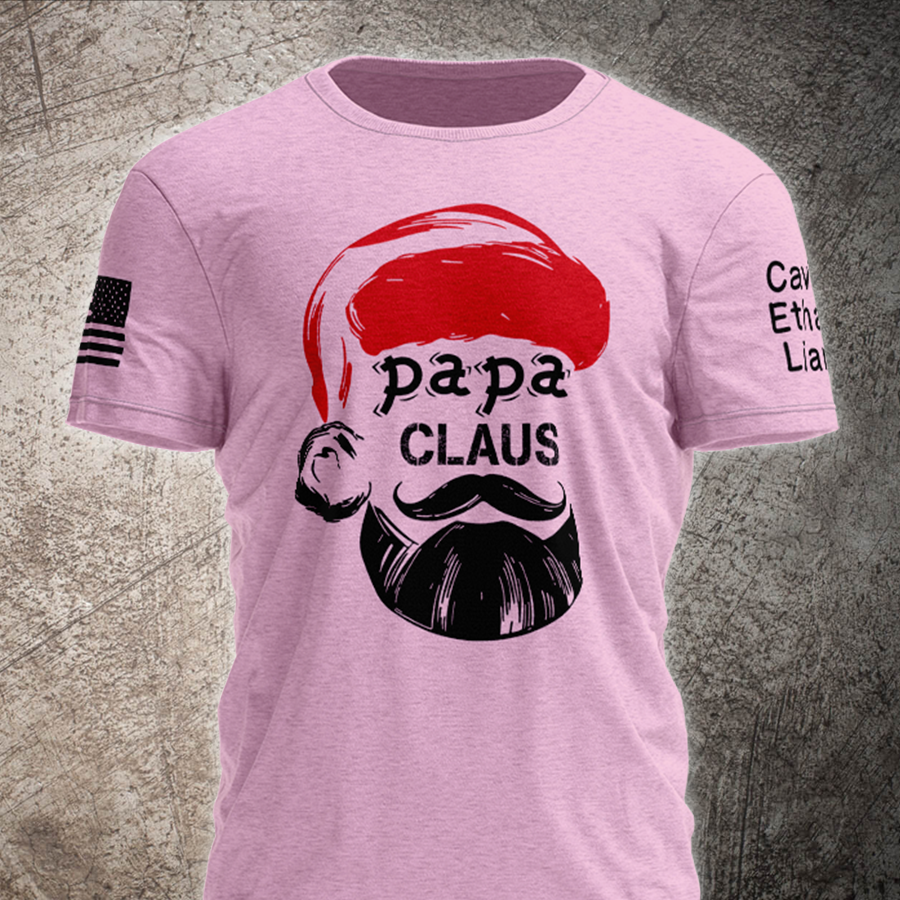 Papa Claus Christmas Shirt, Custom Papa With Kids, Grandpa Gift TH T-Shirt