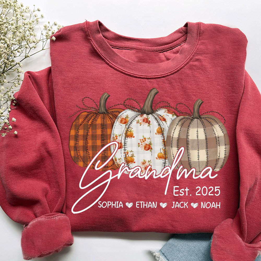 Fall Pumpkin Design, Customized Gifts for Grandma and Grandchild