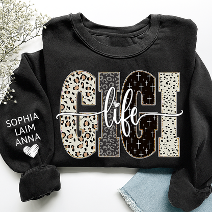 Custom Bible Style Gigi Life Sweatshirt – Personalized Gift for Grandma, Gigi, or Mimi with Grandkids’ Names