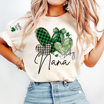 Lucky Nana Heart St Patrick’s Day T-Shirt, Gift For Grandma And Kids