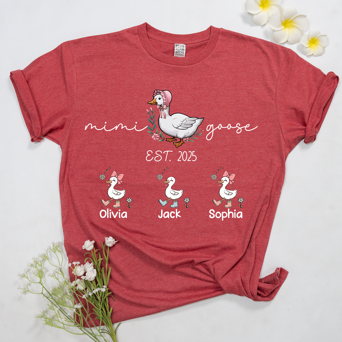 Custom Mimi Goose Est Shirt, Personalized Nickname And Grandkids, Gift For Mother's Day