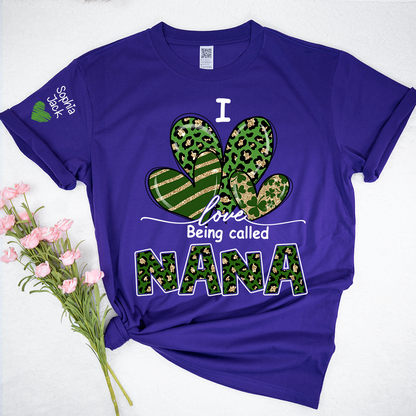 I Love Being Called Nana Shamrock Shirt for St Patrick’s Day, Cute Green Family T Shirt, Give Grandma And Kids