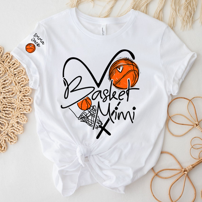 Basketball Mimi Shirt Personalized with Grandkids Names, For Gift Grandma