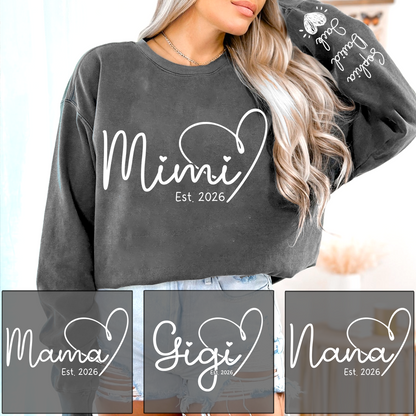 Personalized Heart Grandma Sweatshirt For Grandchild, Custom Name