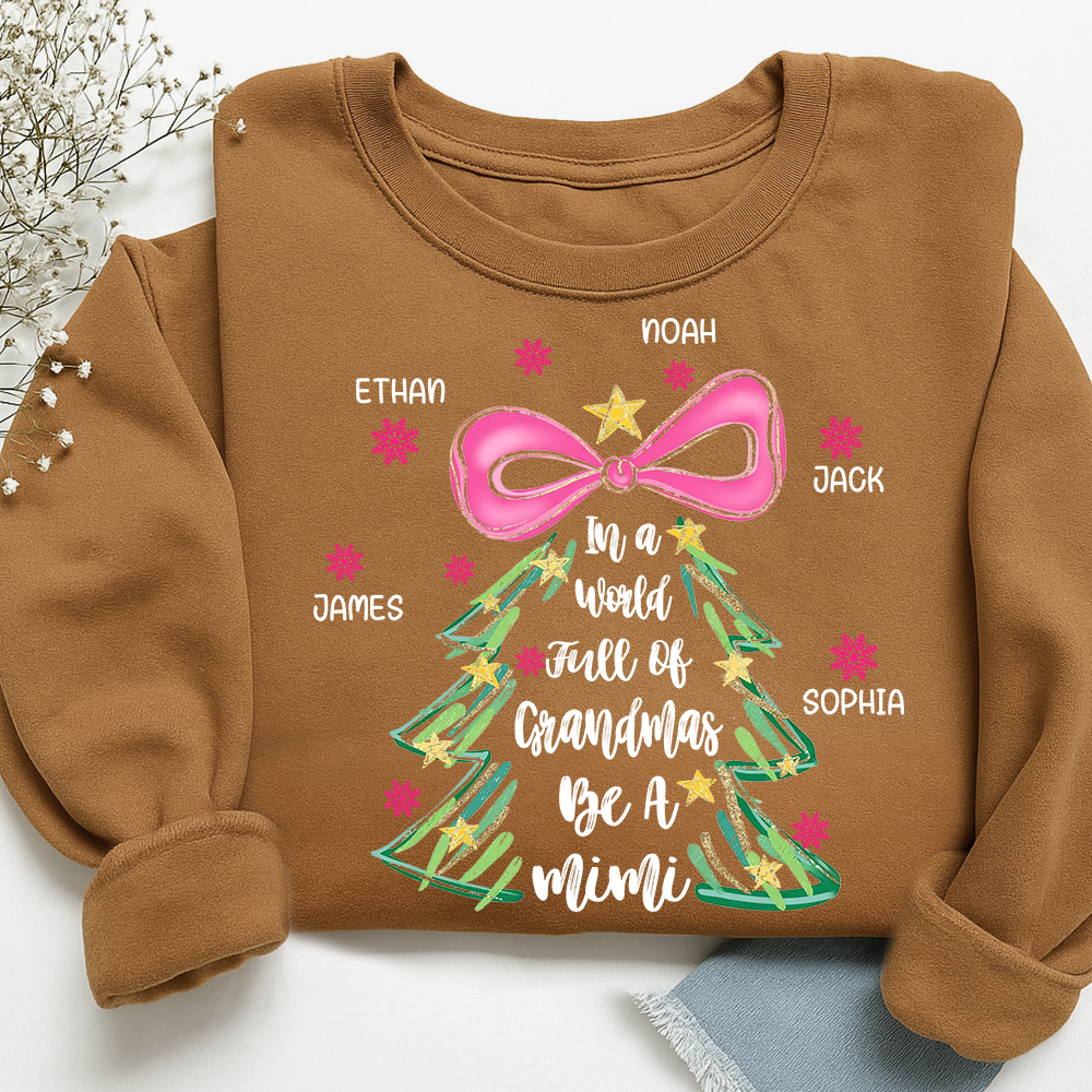 Personalized Mimi Christmas Sweatshirt, In a World Full of Grandmas Be a Mimi Shirt