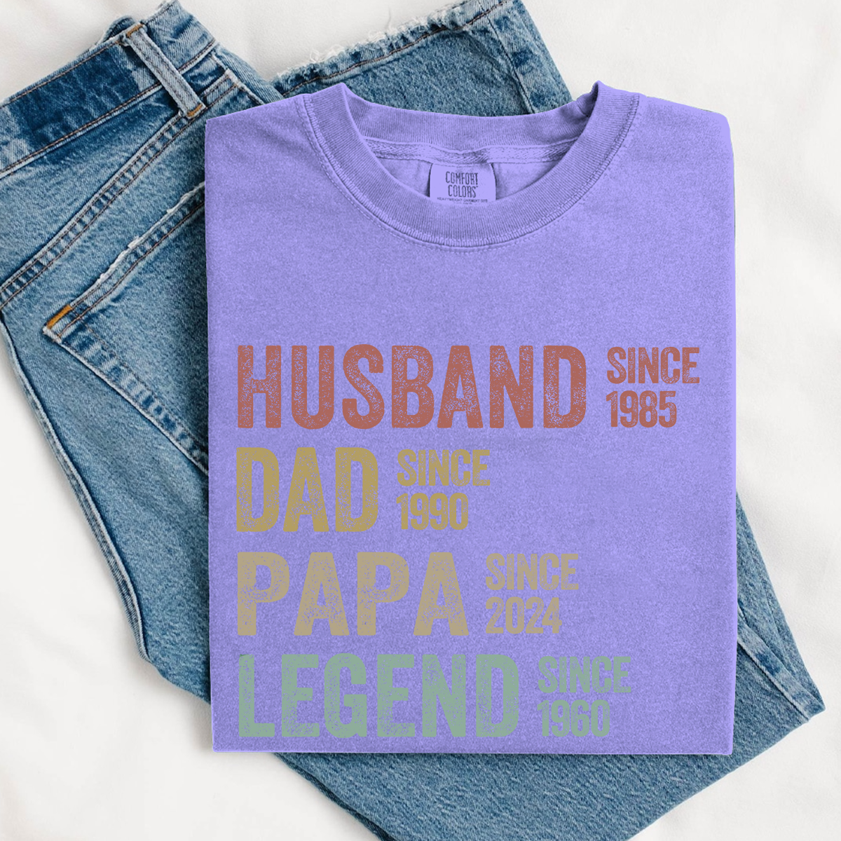 Comfort Colors® Personalized Dad Grandpa Shirt, Father's Day Shirt, Husband Father Grandpa Legend