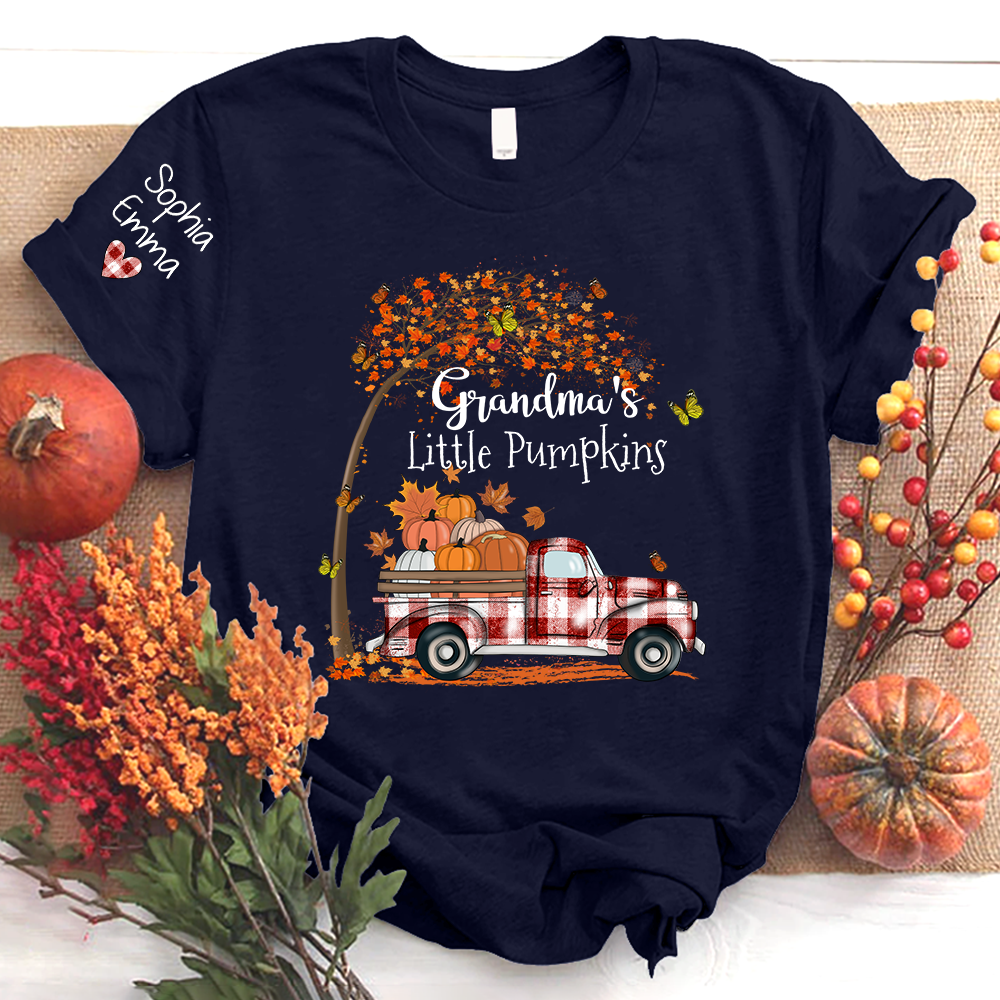 Grandma's Little Pumpkins And Kids Autumn T-Shirt