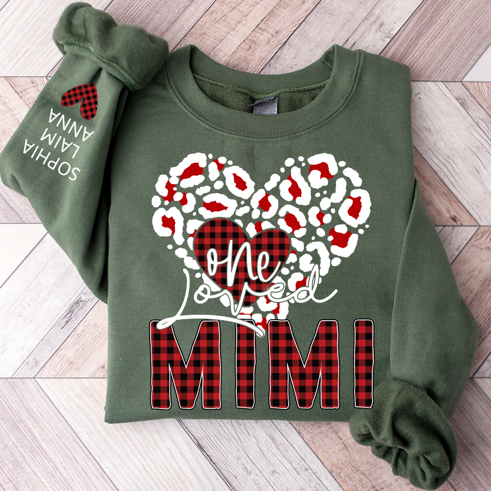 Personalized One Love Mimi Sweatshirt, Custom Grandma And Kids, Gift For Design for Valentine