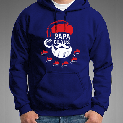 Custom Papa Claus Christmas, Gift For Papa And Kids Hoodie
