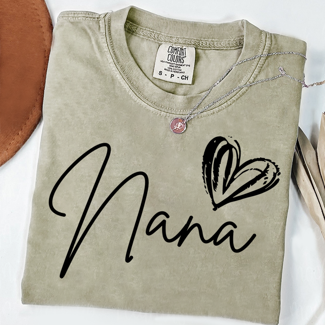 Comfort Colors® Nana Heart, For Gift Grandma And Kids