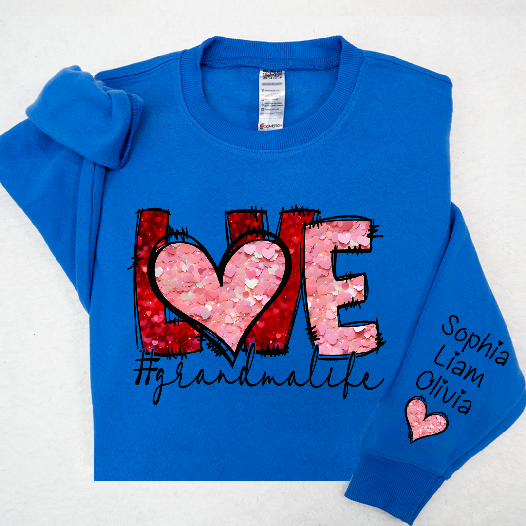 Valentine Watercolor Heart Gift For Grandma And Kids LTP01