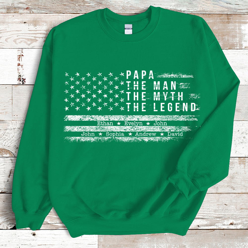 Papa the Man The Myth the Legend And Kids Sweatshirt