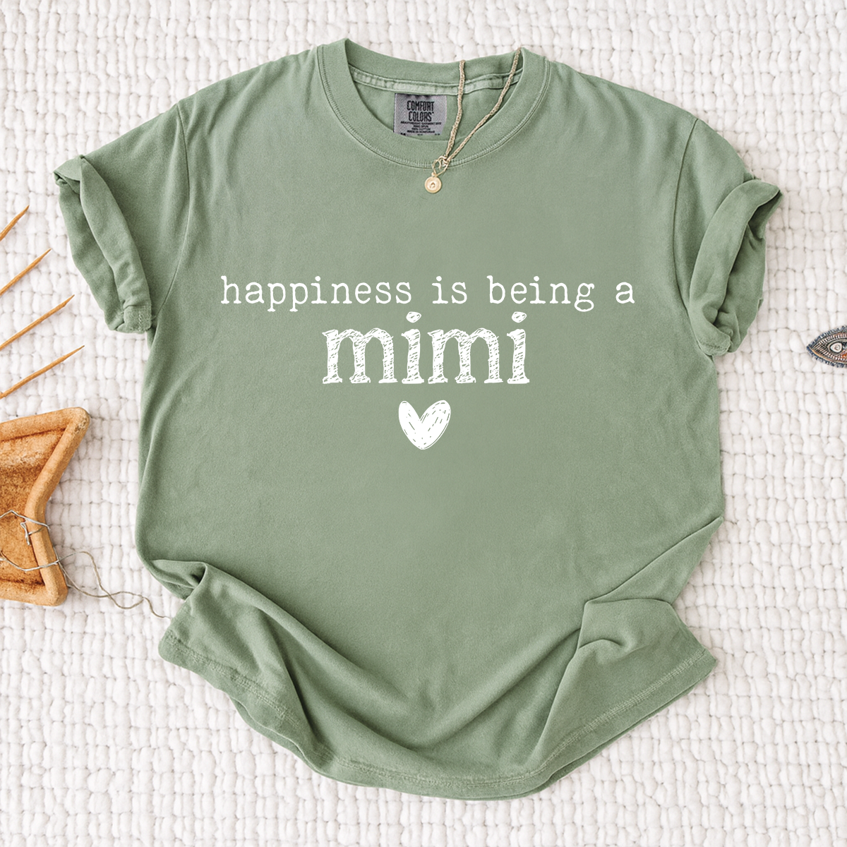 Comfort Colors® Shirt Happiness Is Being A Mimi, Custom Grandma Tee