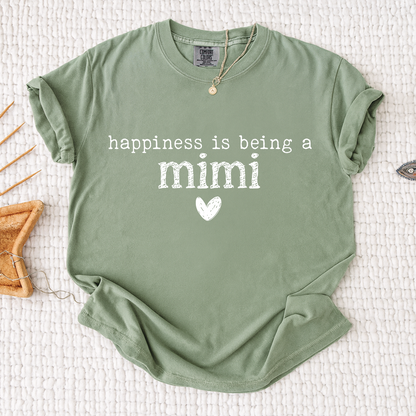 Comfort Colors® Shirt Happiness Is Being A Mimi, Custom Grandma Tee