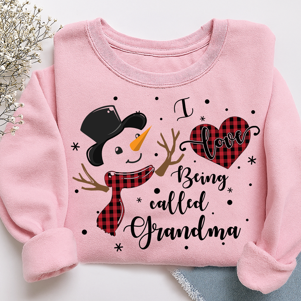 I Love Being Called Grandma Shirt, Cozy Holiday Sweatshirt for Gift Grandma And Kids