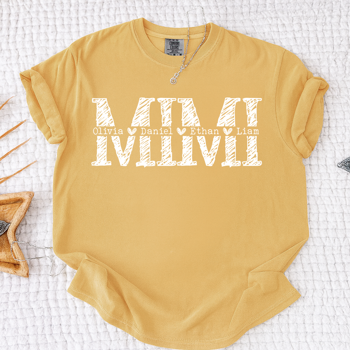 Comfort Colors Personalized Mimi Shirt, Custom T Shirt with Kids Names, Mimi Design for Grandmother, Perfect Gift for Mother's Day