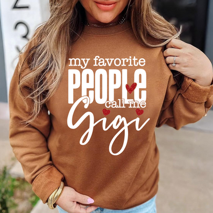 Personalized My Facvorite People Call me Gigi Sweatshirt, Custom Gifts With Grandma and Grandchild Names