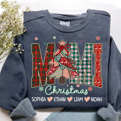 Personalized Mimi Christmas Sweatshirt, Customized Gifts for Grandma and Grandchild