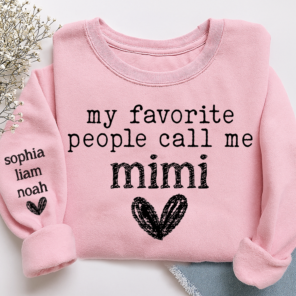 My Favorite People Call Me Mimi Sweethearts, Cute Mimi Grandma Shirt with Heart Design