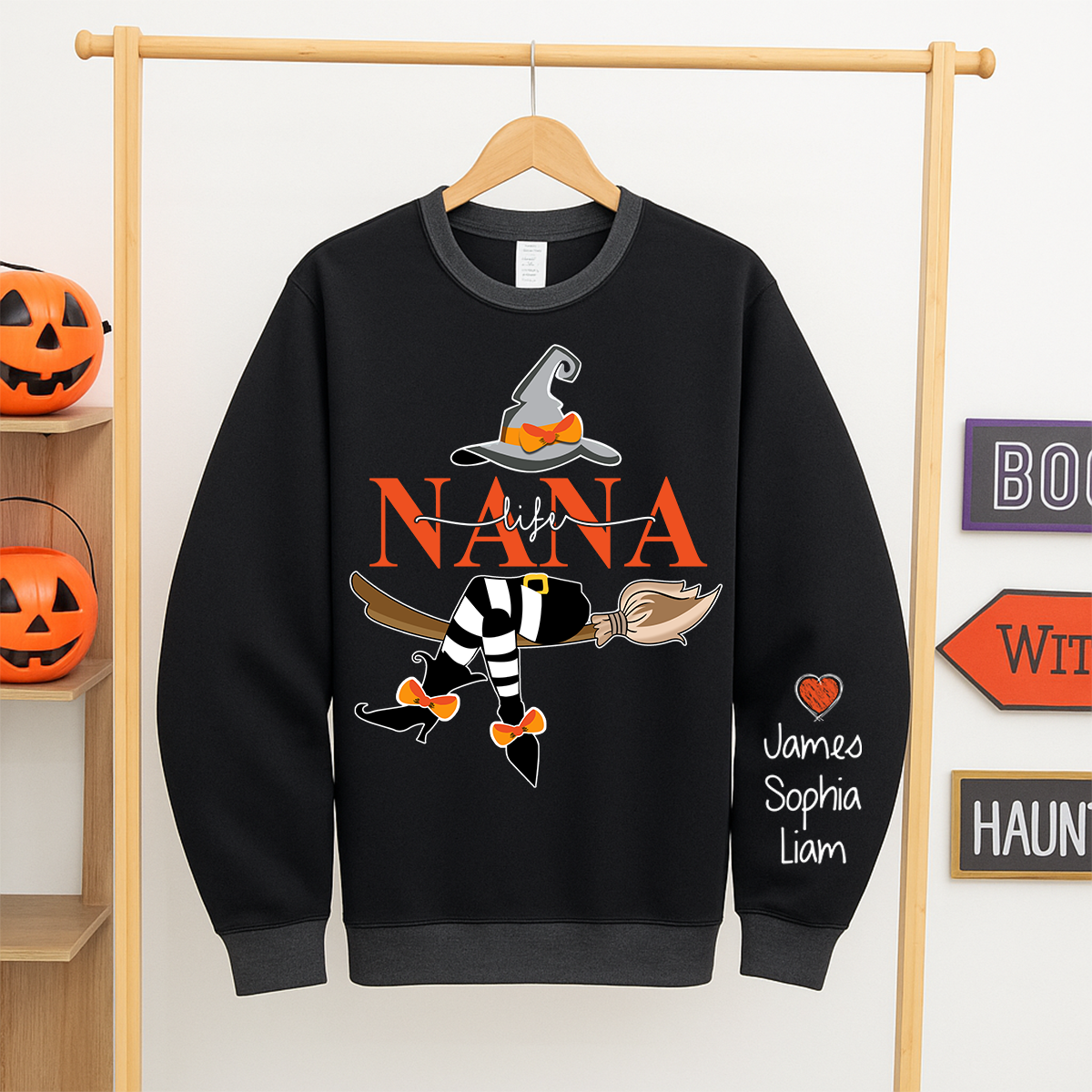 Personalized Nana Witch And Grandkids 2025 Sweatshirt Mix Sweatshirt Mix