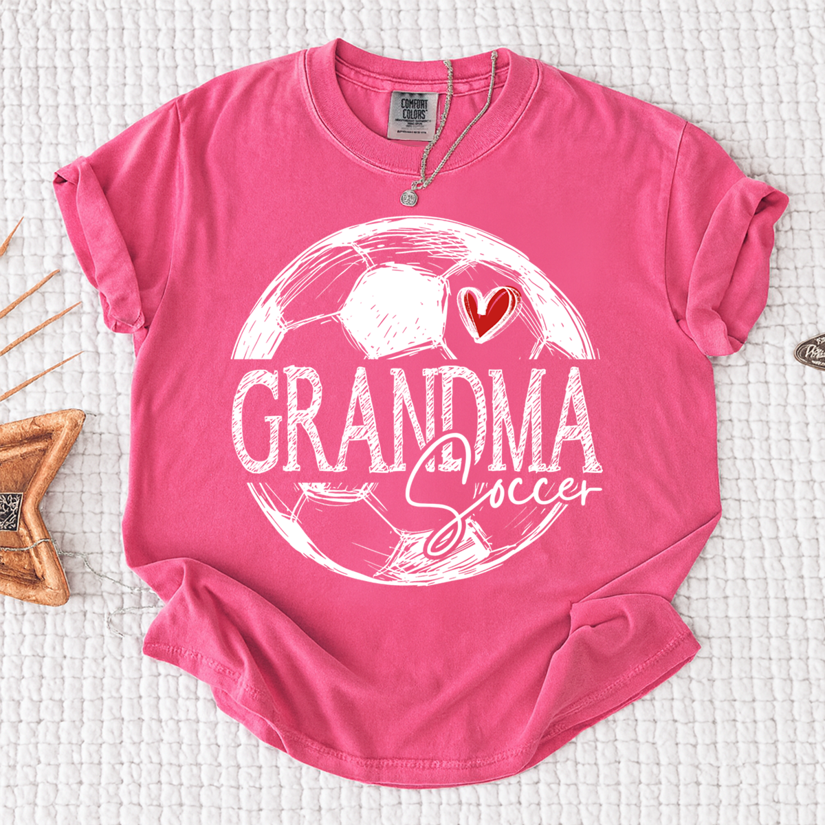 Comfort Colors® Custom Soccer Mimi Heart Shirt, For Gift Grandma Football Tee