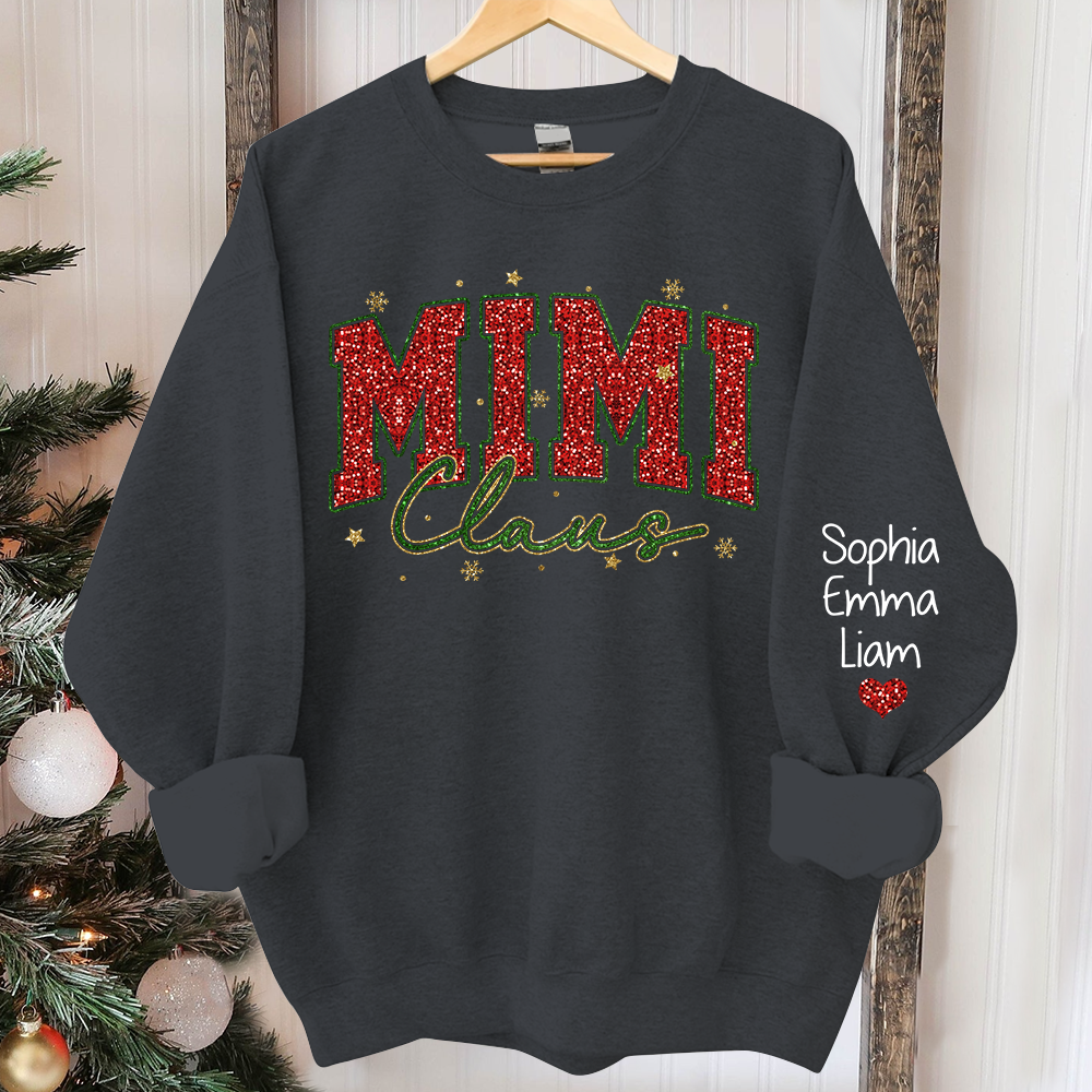 Personalized Mimi Claus Christmas And Kids 2024 Sweatshirt