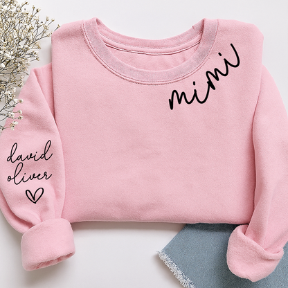 Custom Mimi Sweatshirt, Personalized For Mimi And Kids