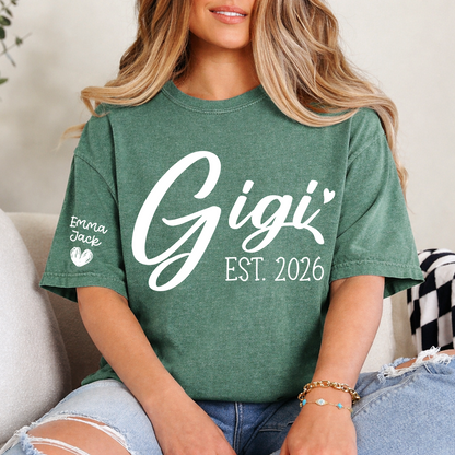 Personalized Gigi Shirt EST. 2026 – Custom Grandma Gift Tee for Women