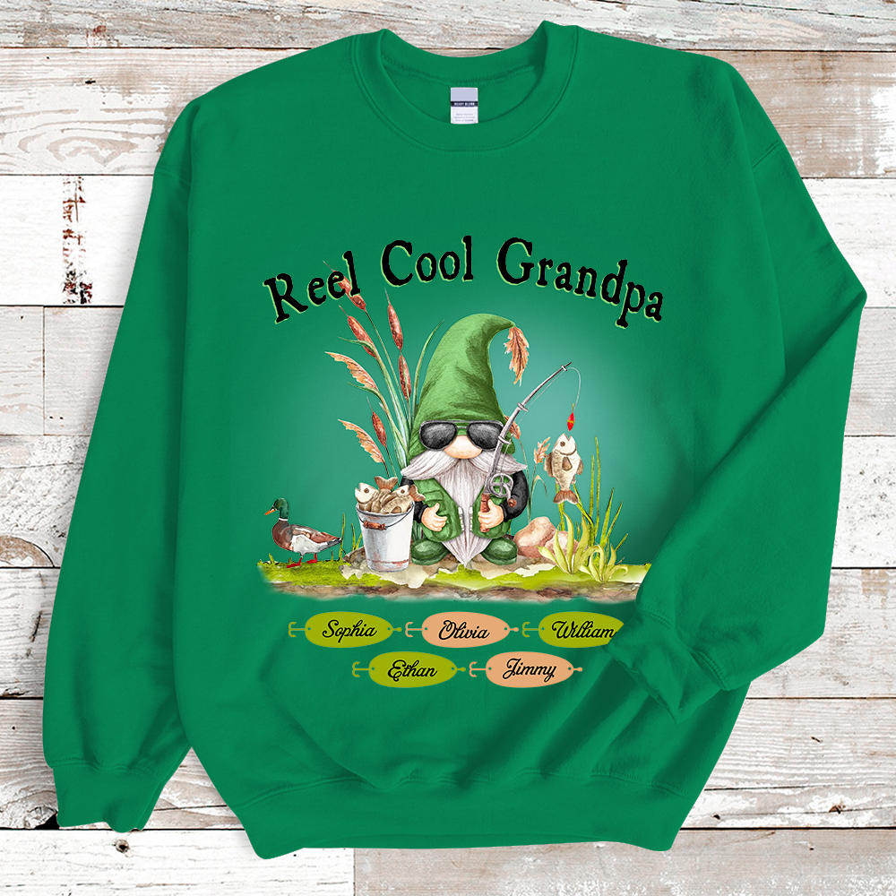 Grandpa Gnome Fishing And Kids Sweatshirt