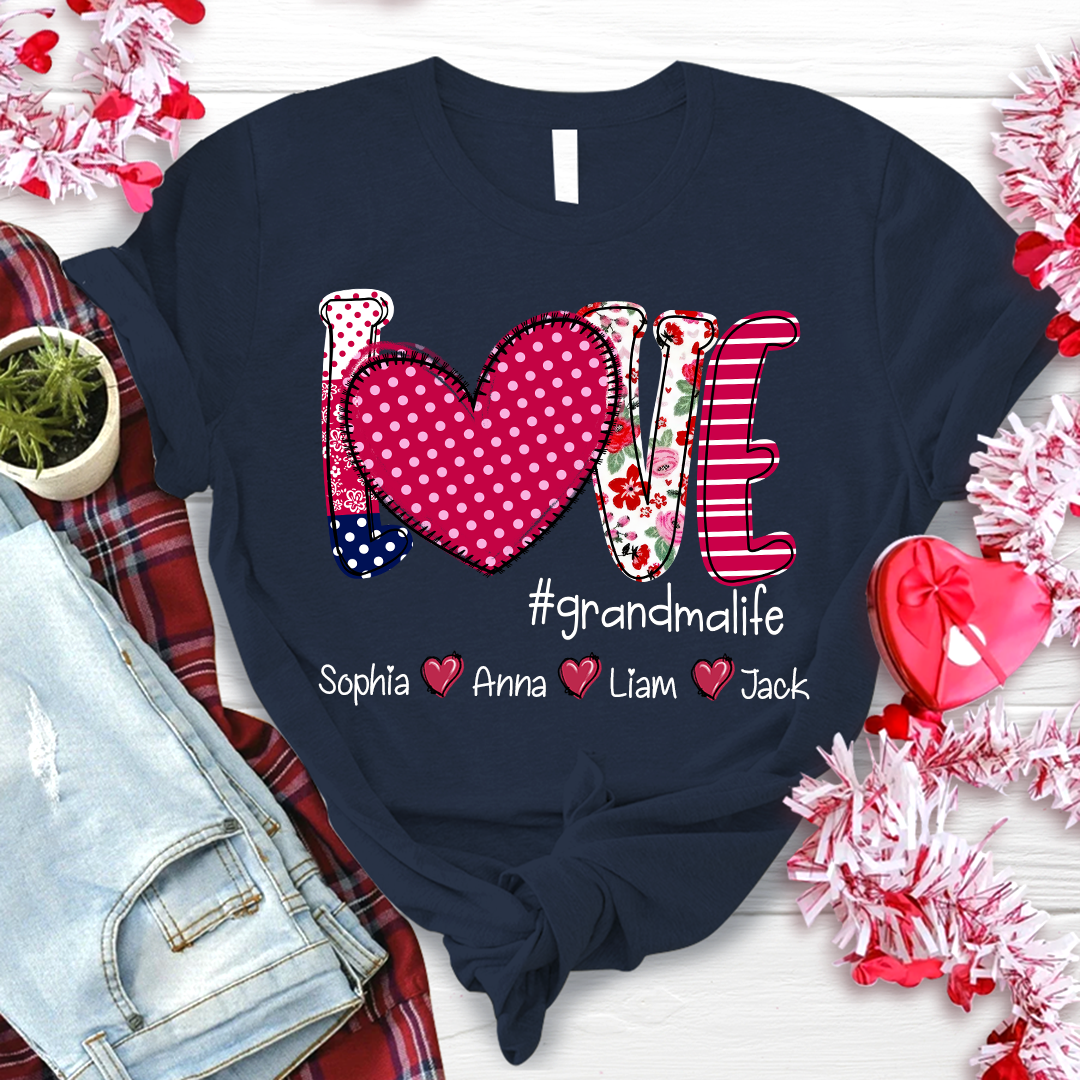 Valentine's Heart Day Custom Grandma And Kids LTP01