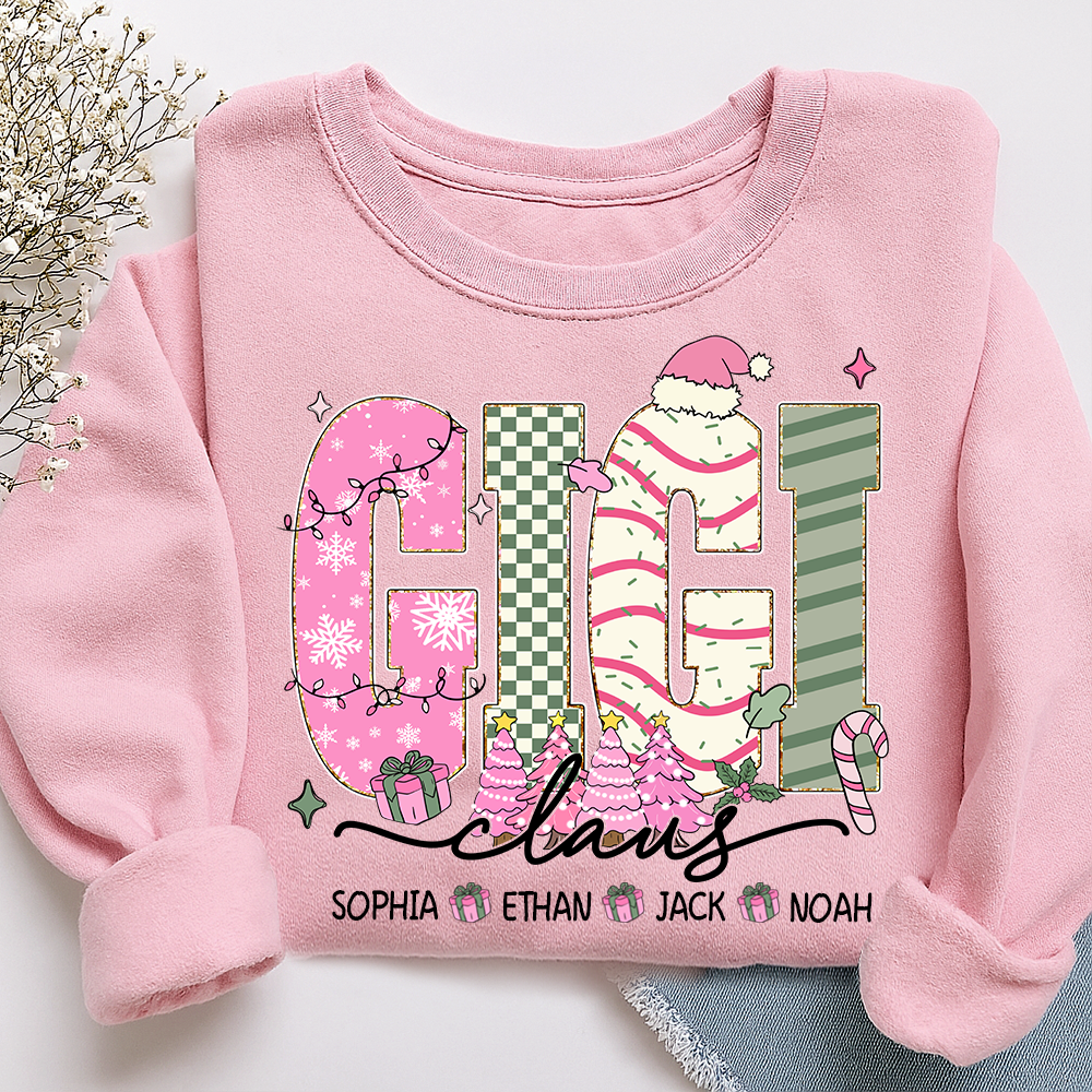 Christmas Mimi Sweatshirt, Custom Family Name Shirt for Grandma