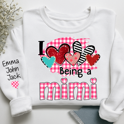 Valentine Mimi Crewneck Sweatshirt, Cute Heart Family Love Design, For Gift Grandma And Kids