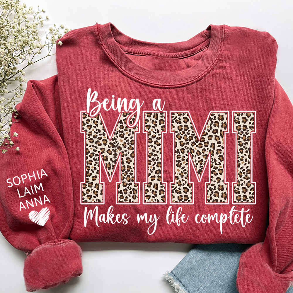 Personalized Being a Mimi Makes My Life Complete Sweatshirt, Custom Nicknames for Mimi And Kids
