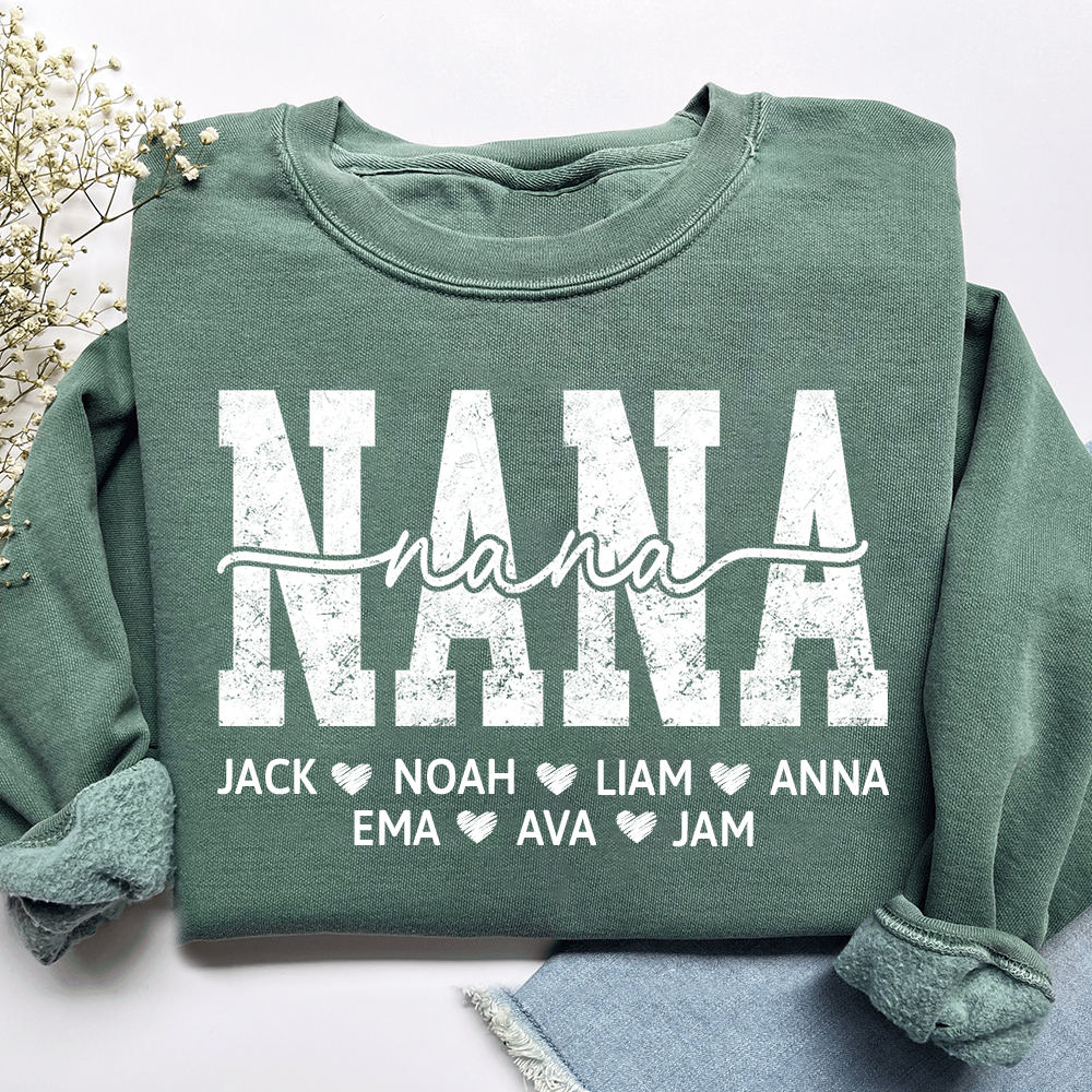 Personalized Nana 2025 Sweatshirt, Custom Gift For Grandma And Kids