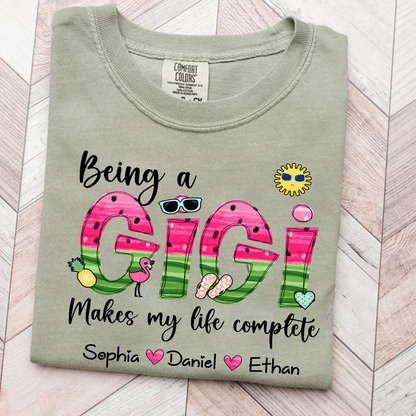 Comfort Colors® Custom Being A Mimi Makes My Life Complete Watermelon T-Shirt
