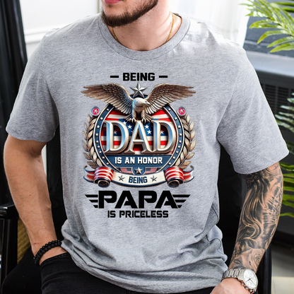 Papa Shirt Patriotic Eagle Design, Being Dad Is an Honor Quote T Shirt, Gift for Grandpa Papa