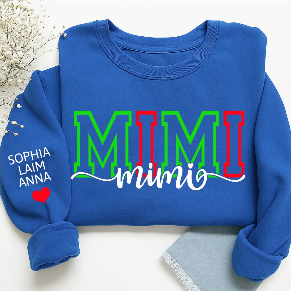 Personalized Merry Christmas Mimi Sweatshirt, Gift for Grandma and Kids