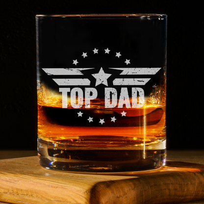 Top Dad - Daddy And Kids Whiskey Glass