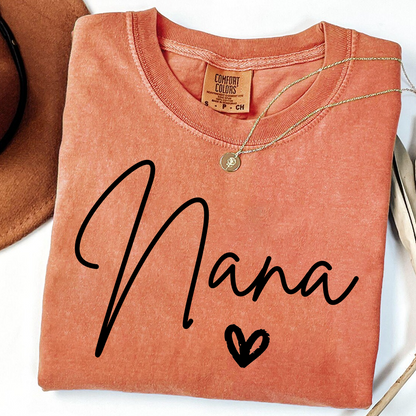Comfort Colors® Nana Heart, Custom Gifts for Grandma and Grandchild