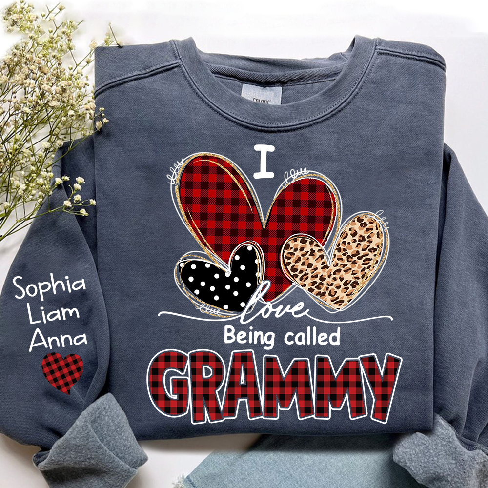 I Love Being Called Grammy Sweatshirt, Personalized Grandma Shirt with Kids Names