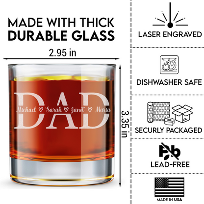 Dad And Kids - Daddy And Kids Whiskey Glass