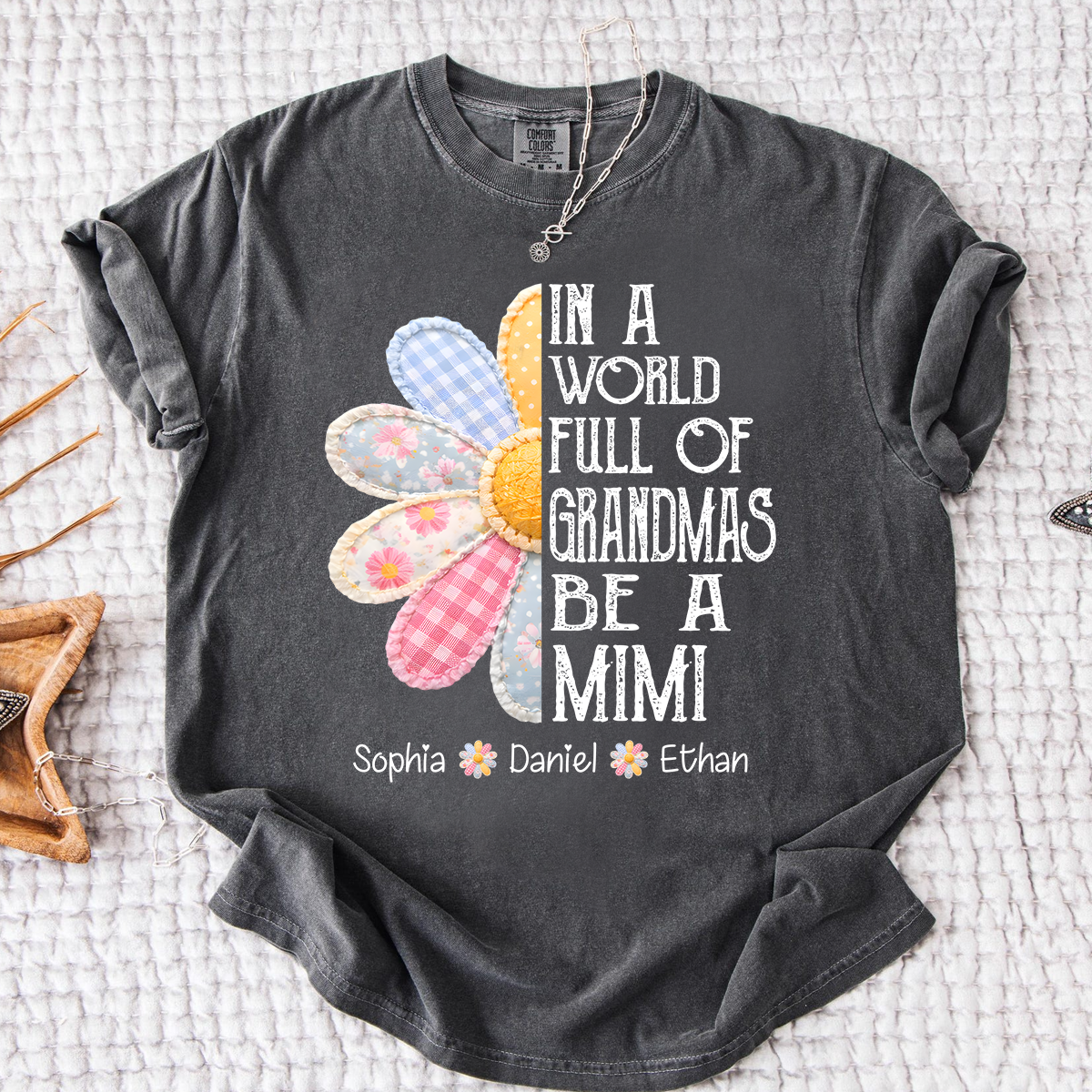 Comfort Colors Personalized In a World Full of Grandmas Be a MIMI T Shirt, Custom Family Names, Perfect Gift for Mimi