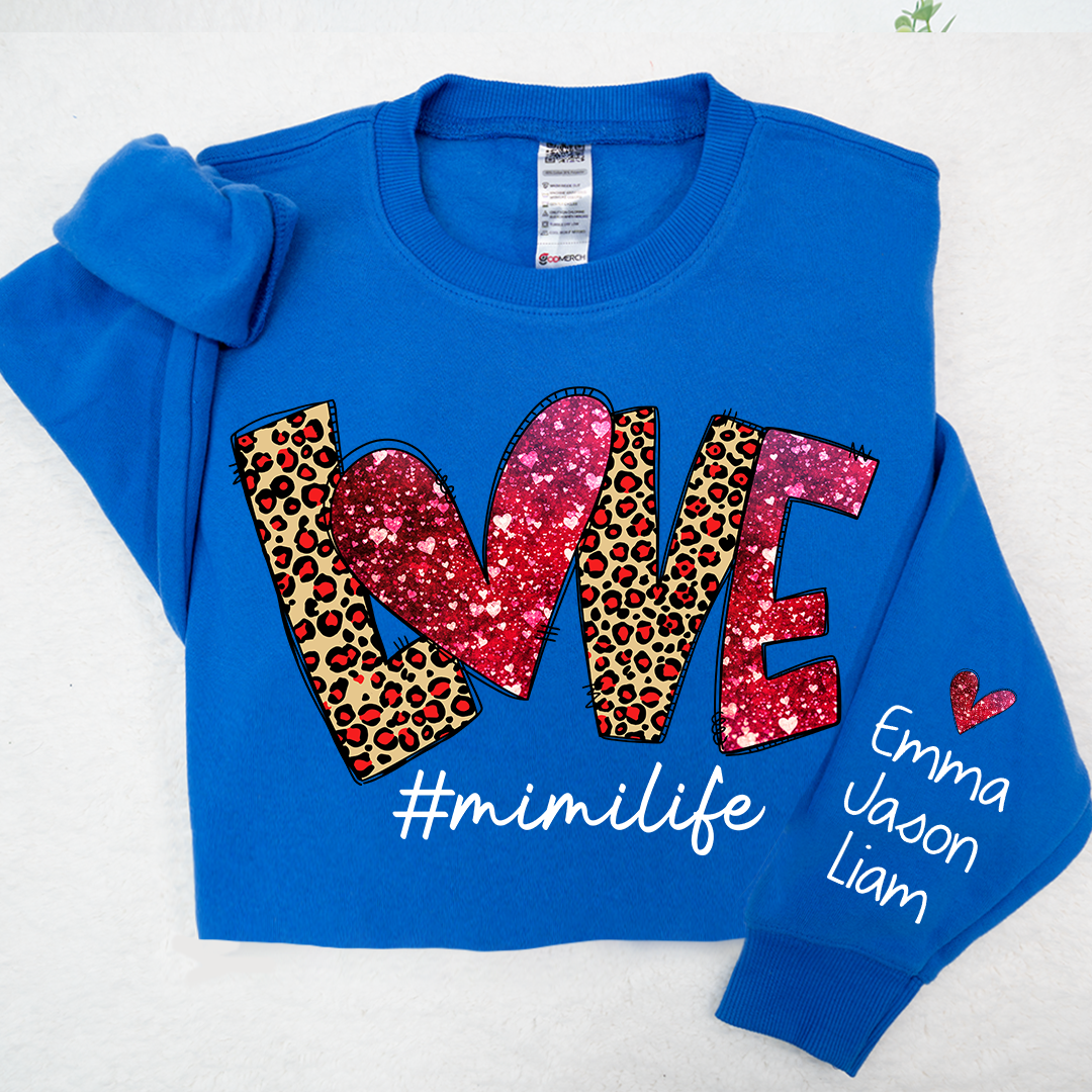 Love Leopard Mimilife, Custom Mimi With Kids, Grandma Gift TH Sweatshirt