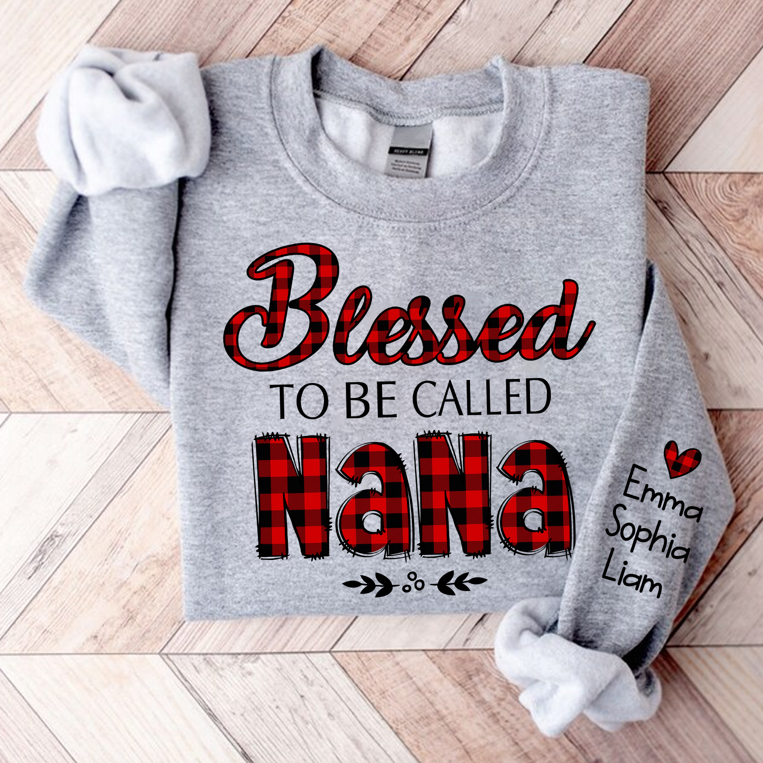 Blessed To Be Called Nana Christmas, Custom Nana With Kids TH Sweatshirt