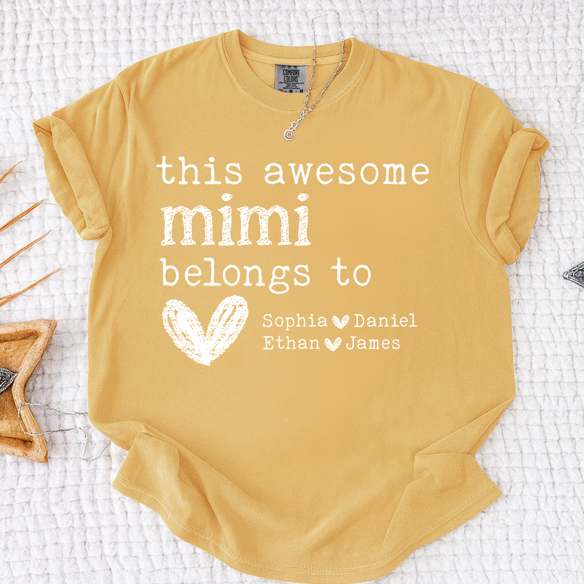 Comfort Colors This Awesome Mimi Belongs To Shirt, Personalized Mimi T Shirt with Kids Names, Custom Grandma Gift, Cute Family Tee