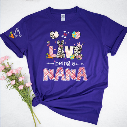Easter Nana Shirt Love Being a Nana, Cute Bunny Spring Family Tee