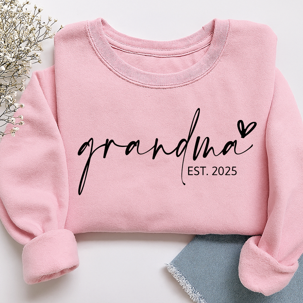 Personalized Grandma Little Heart Sweatshirt, Gift for Grandma and Family