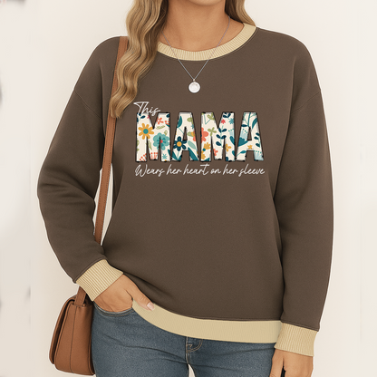 Personalized Wear Your Heart on Your Sleeve Sweatshirt MIX with Kids’ Names For Mom And Grandma Gift  Sweatshirt MIX